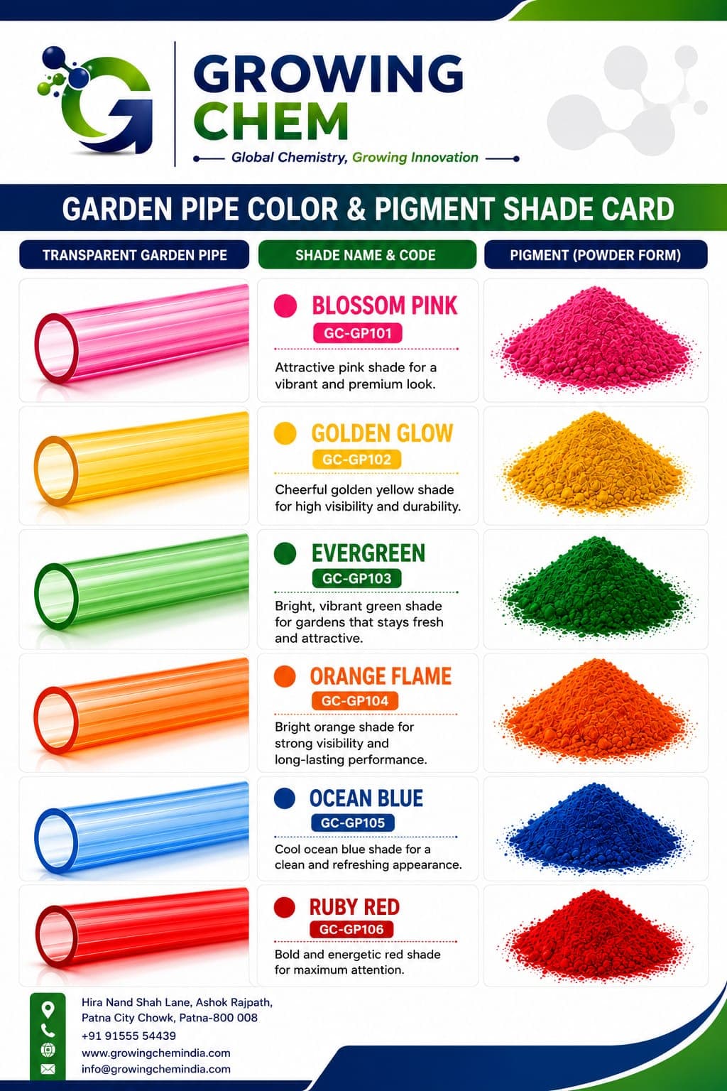 Garden Pipe Shade Card